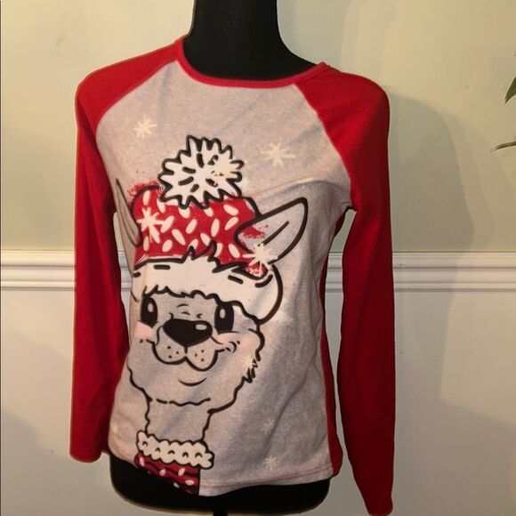 Red and Gray Llama Christmas Sweater - Picture 1 of 4
